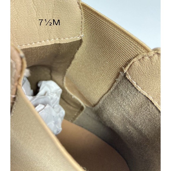 Tan Ankle Boots Size 7.5 Western Pull On Maurices Abigail Chelsea Block Heel - Picture 9 of 12